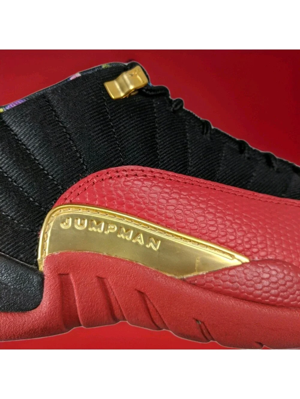 Nike Air Jordan 12 Low Super Bowl LV Red Black Gold Shoes DC1059 Mens 8.5 Bulls